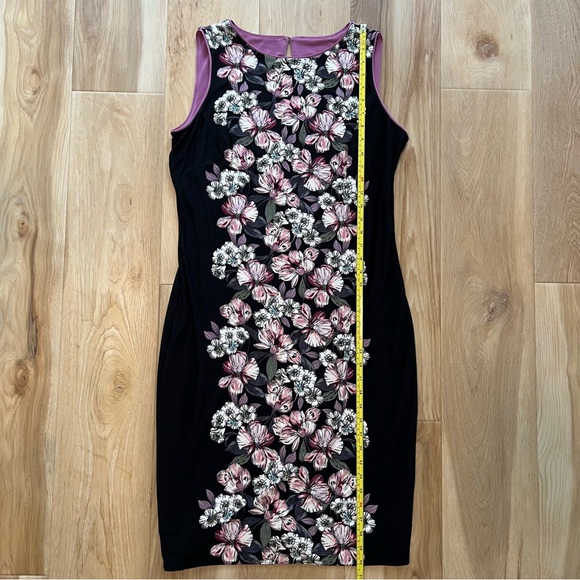 White House Black Market Floral Midi Dress - Black and Pink - Picture 13 of 13